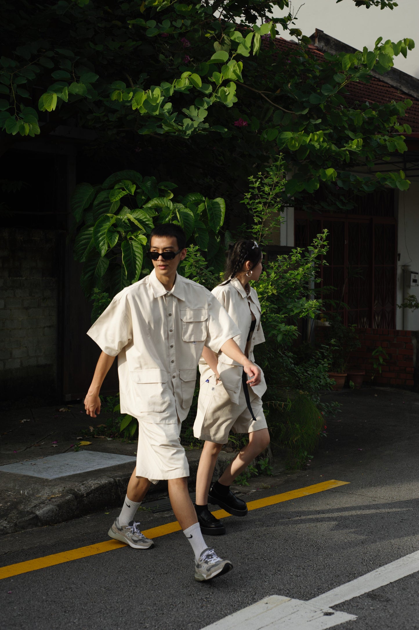 Null Label Oversized Button Shirt in Grey