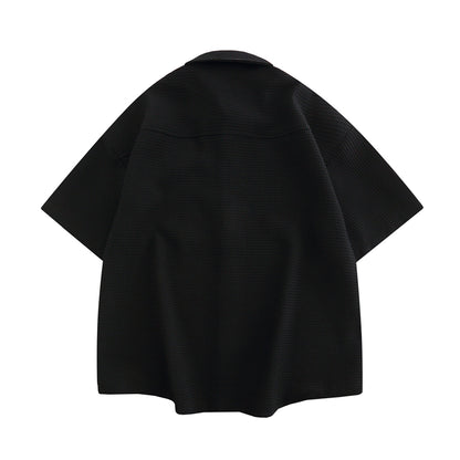 Black Waffle Oversized Shirt